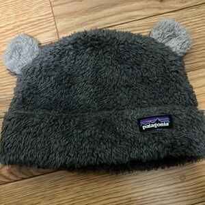 Patagonia Gray Fleece Beanie with Ears